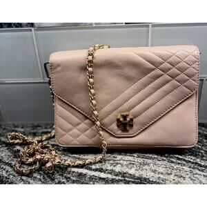 Tory Burch Pink Quilted Leather Crossbody